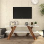 Hanah Home Soporte de TV 146 Blanco y Nogal 120x45x33.1cm Moderno Novedoso
